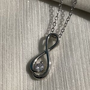 Dainty Minimalist Infinity Solid Sterling Silver Symbol Necklace pendant